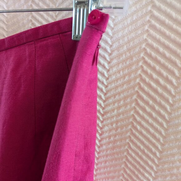 Haggar Women's Linen blend crop pants Fuchsia Hot Pink Summer Spring Size 6 - Picture 7 of 10
